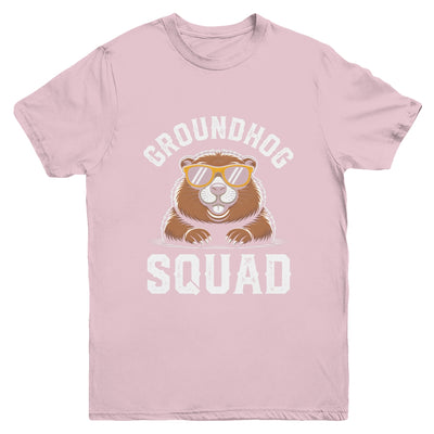 Happy Groundhog Squad 2026 Cool Groundhog With Sunglasses Youth Shirt | siriusteestore