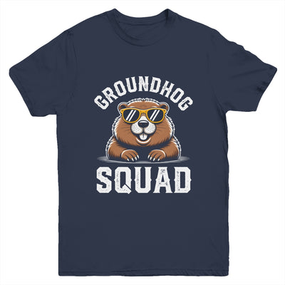 Happy Groundhog Squad 2026 Cool Groundhog With Sunglasses Youth Shirt | siriusteestore