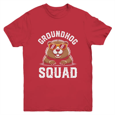 Happy Groundhog Squad 2026 Cool Groundhog With Sunglasses Youth Shirt | siriusteestore