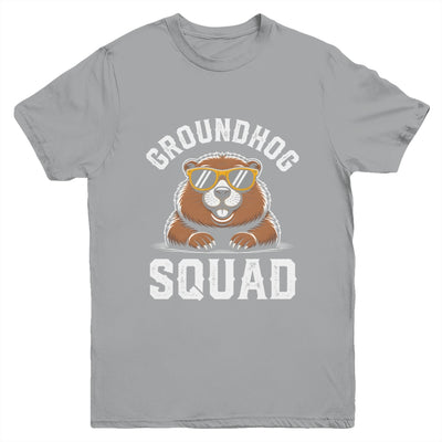 Happy Groundhog Squad 2026 Cool Groundhog With Sunglasses Youth Shirt | siriusteestore