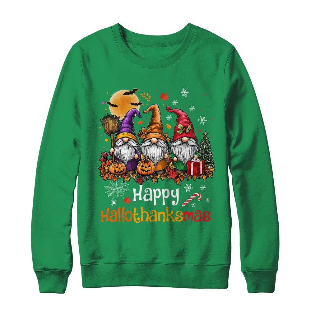 Happy Hallothanksmas Gnomes Lover Halloween Merry Christmas Shirt & Sweatshirt | siriusteestore