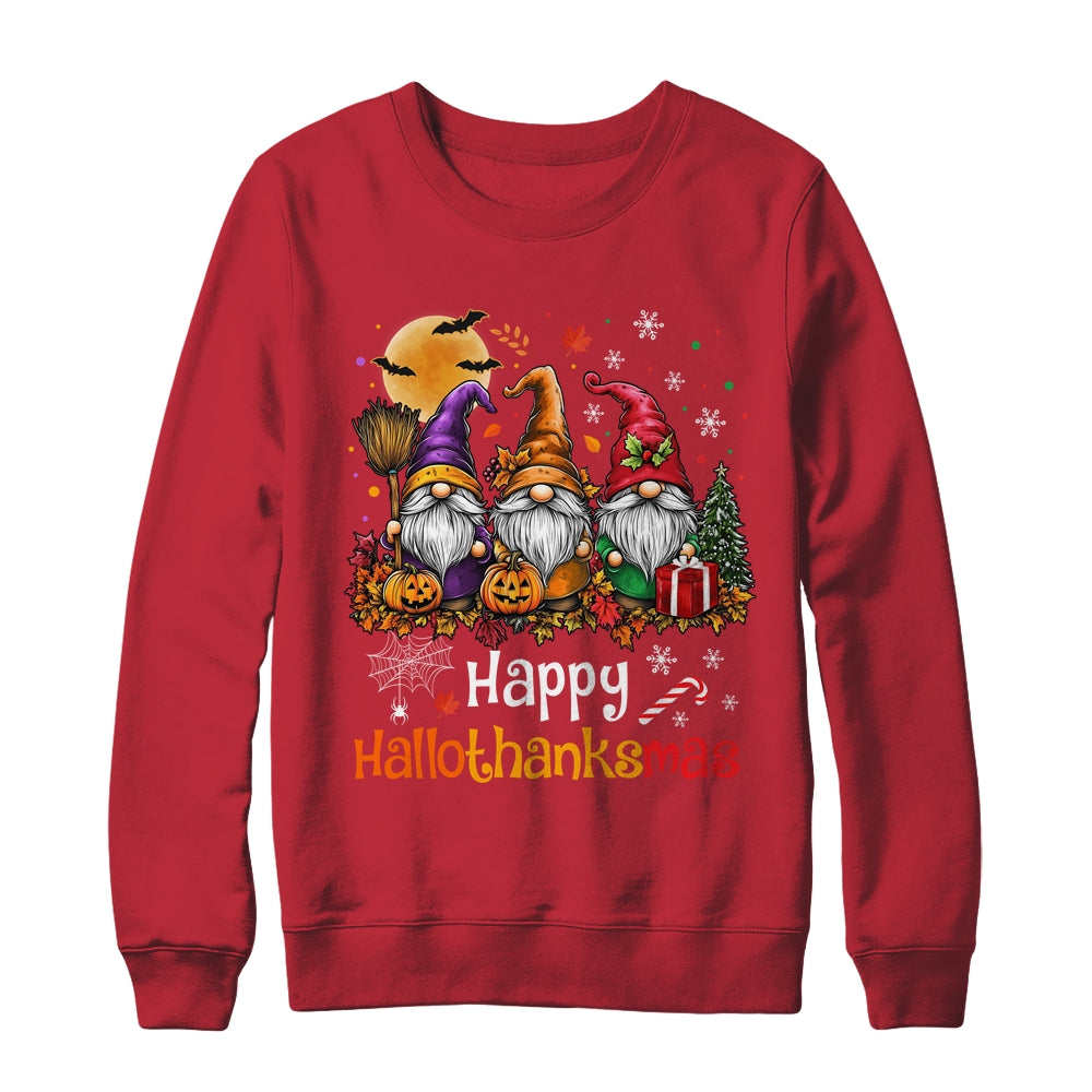 Happy Hallothanksmas Gnomes Lover Halloween Merry Christmas Shirt & Sweatshirt | siriusteestore
