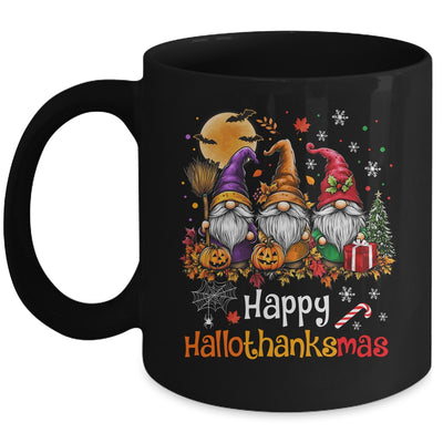 Happy Hallothanksmas Gnomes Lover Halloween Merry Christmas Mug | siriusteestore