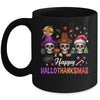 Happy Hallothanksmas Skull Halloween Thanksgiving Xmas Mug | siriusteestore