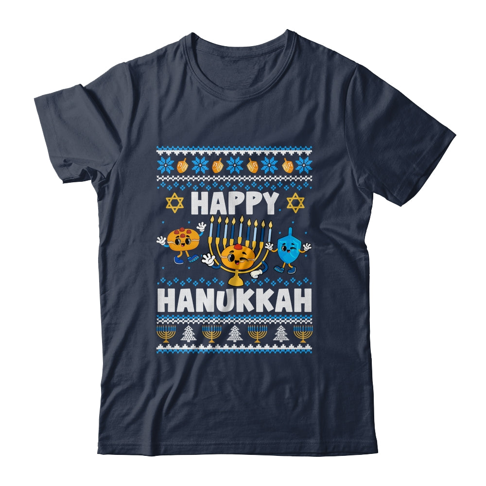 Happy Hanukkah Menorah Dreidel Ugly Chanukah Men Women Shirt & Sweatshirt | siriusteestore