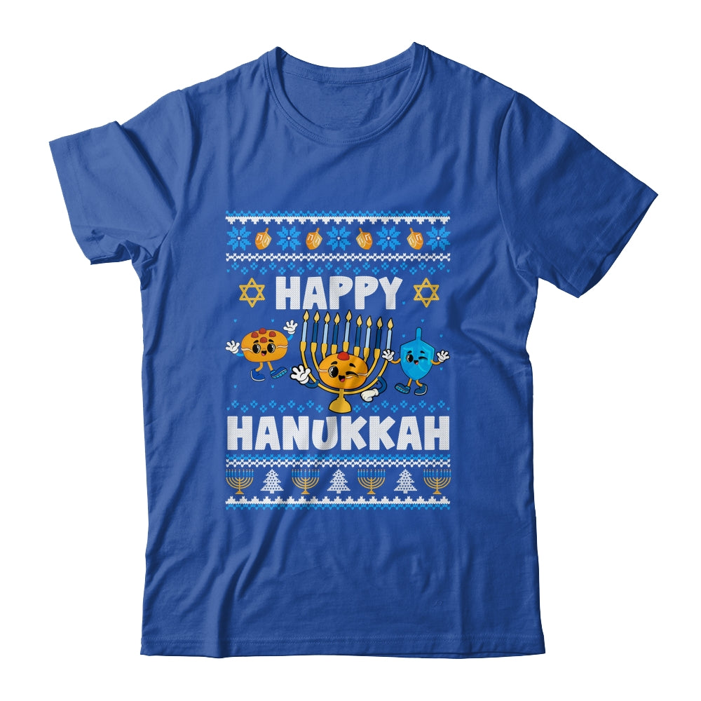 Happy Hanukkah Menorah Dreidel Ugly Chanukah Men Women Shirt & Sweatshirt | siriusteestore
