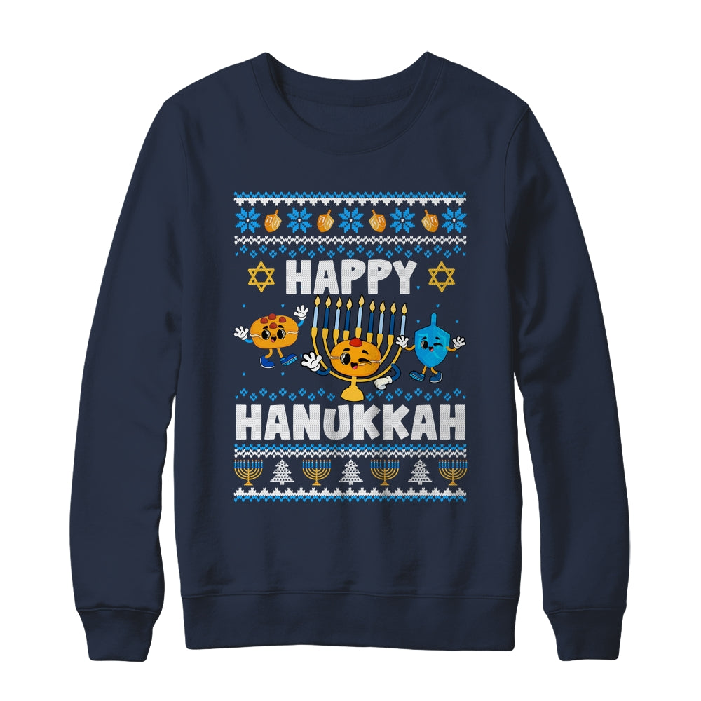 Happy Hanukkah Menorah Dreidel Ugly Chanukah Men Women Shirt & Sweatshirt | siriusteestore