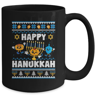 Happy Hanukkah Menorah Dreidel Ugly Chanukah Men Women Mug | siriusteestore