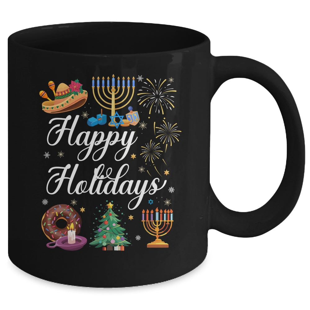 Happy Holidays Hanukkah Christmas Kwanzaa Happy New Year Mug | siriusteestore