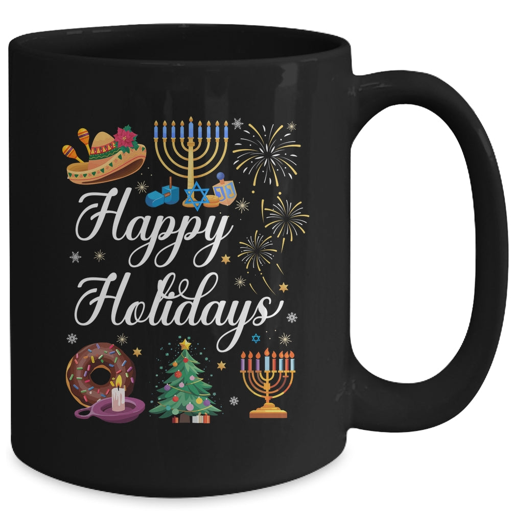 Happy Holidays Hanukkah Christmas Kwanzaa Happy New Year Mug | siriusteestore