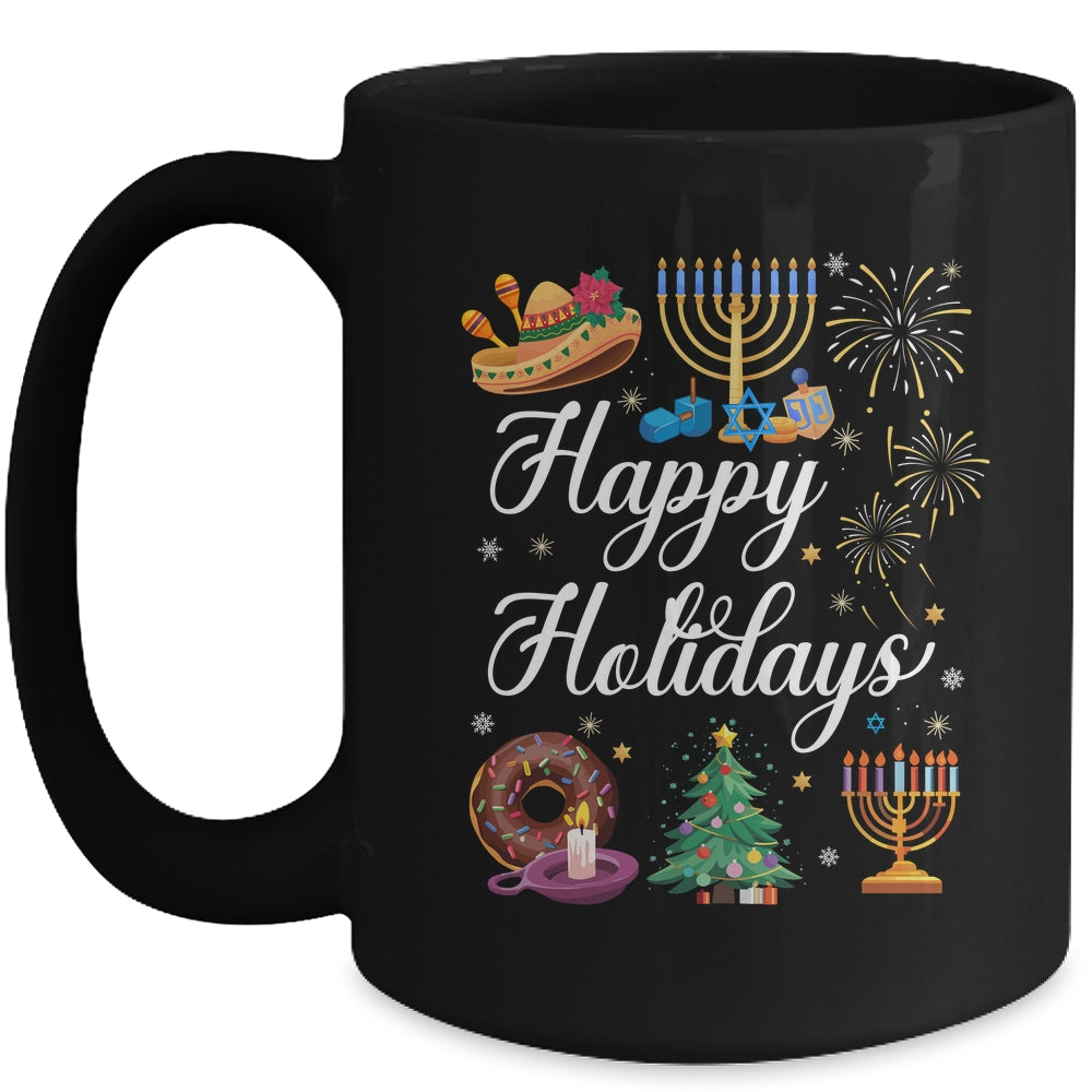 Happy Holidays Hanukkah Christmas Kwanzaa Happy New Year Mug | siriusteestore
