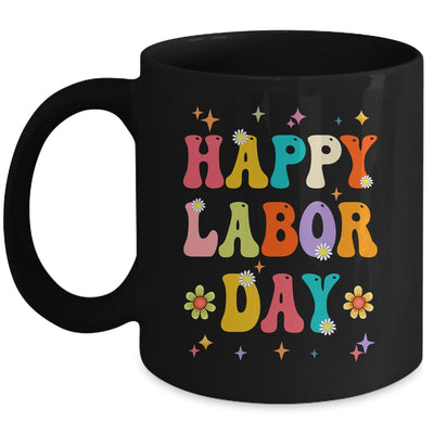 Happy Labor Day Groovy Vintage Funny Proud Labor Matching Mug | siriusteestore