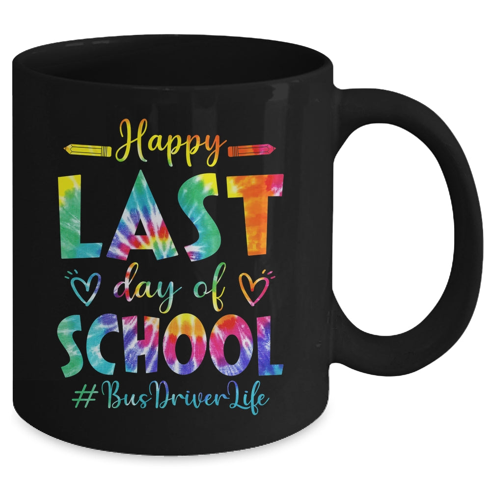 Happy Last Day Of School Bus Driver Life Summer Tie Dye Mug | siriusteestore