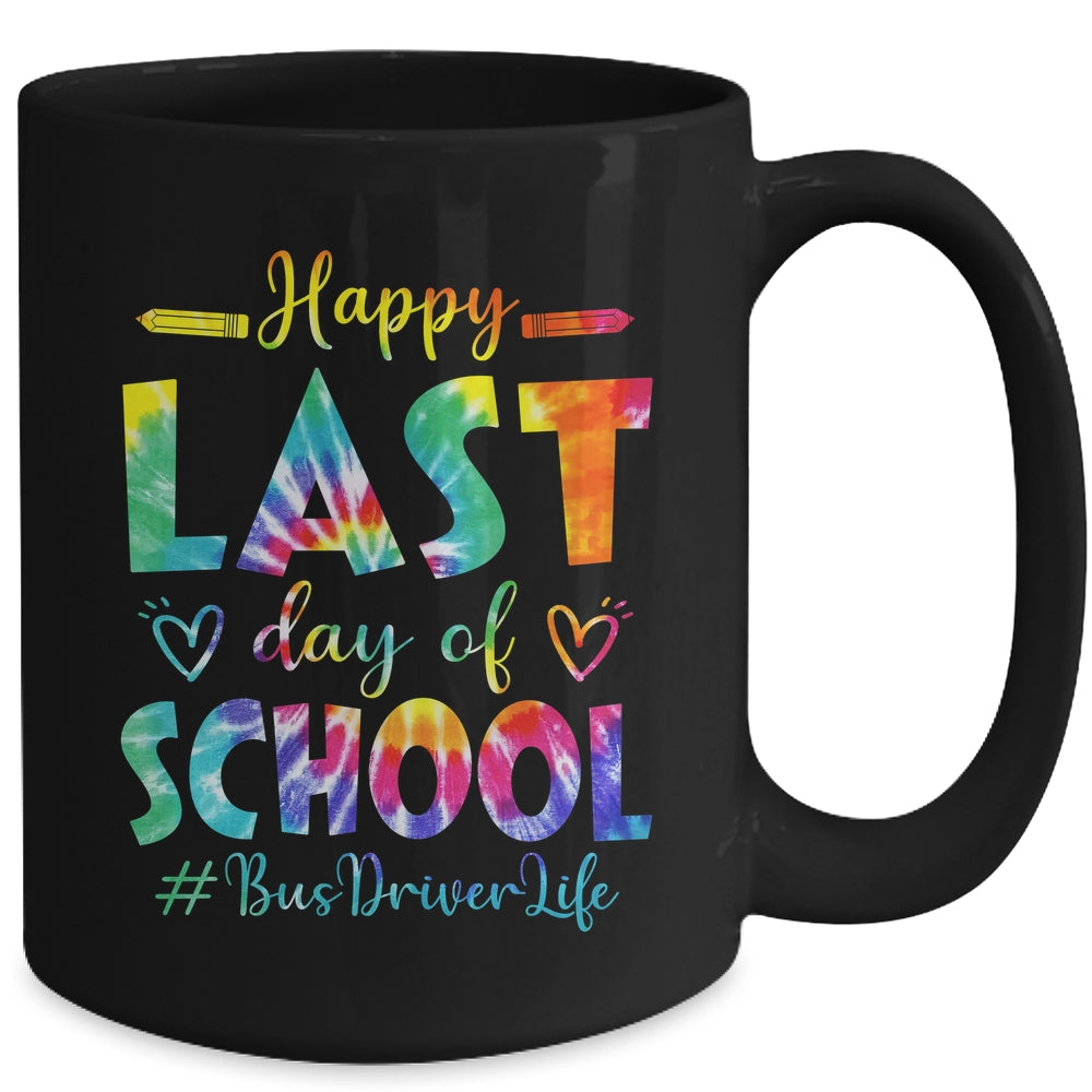 Happy Last Day Of School Bus Driver Life Summer Tie Dye Mug | siriusteestore