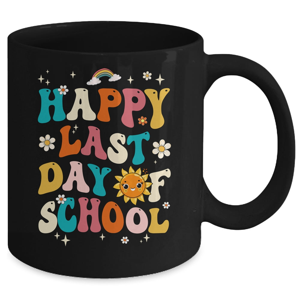 Happy Last Day Of School Graduation Groovy Teacher Student Mug | siriusteestore