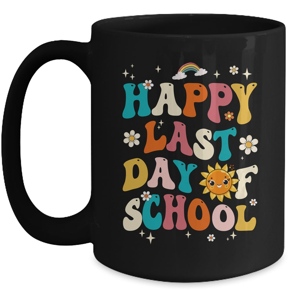 Happy Last Day Of School Graduation Groovy Teacher Student Mug | siriusteestore