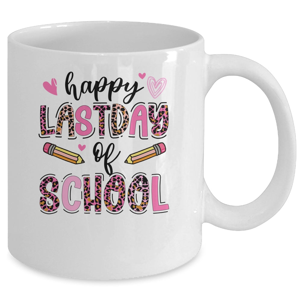 Happy Last Day Of School Leopard Teacher End Of School Year Mug | siriusteestore