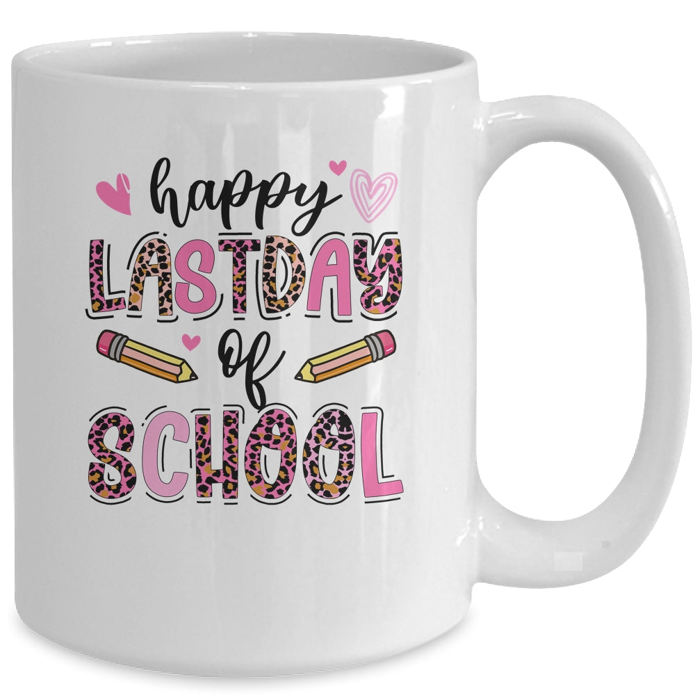 Happy Last Day Of School Leopard Teacher End Of School Year Mug | siriusteestore