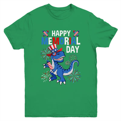 Happy Memorial Day 4th Of July Dinosaur American Flag Hat Youth Shirt | siriusteestore