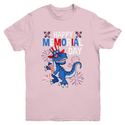 Happy Memorial Day 4th Of July Dinosaur American Flag Hat Youth Shirt | siriusteestore