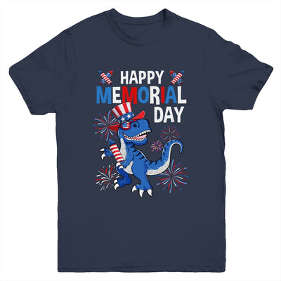 Happy Memorial Day 4th Of July Dinosaur American Flag Hat Youth Shirt | siriusteestore