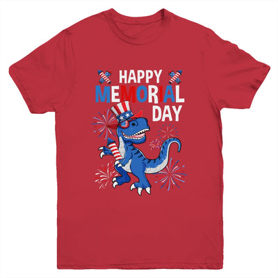 Happy Memorial Day 4th Of July Dinosaur American Flag Hat Youth Shirt | siriusteestore