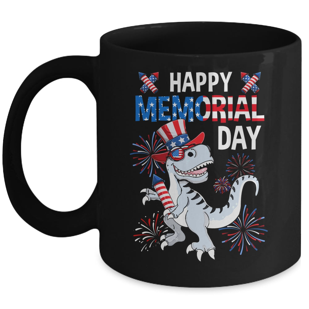 Happy Memorial Day 4th Of July Dinosaur US American Flag Mug | siriusteestore