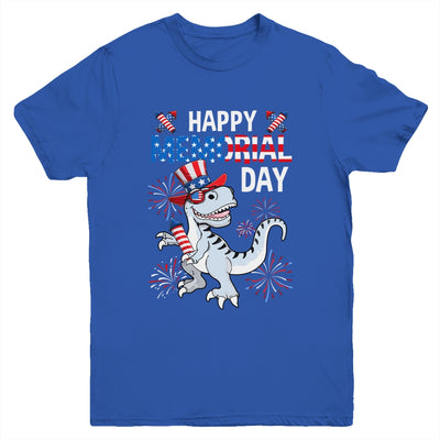 Happy Memorial Day 4th Of July Dinosaur US American Flag Youth Shirt | siriusteestore