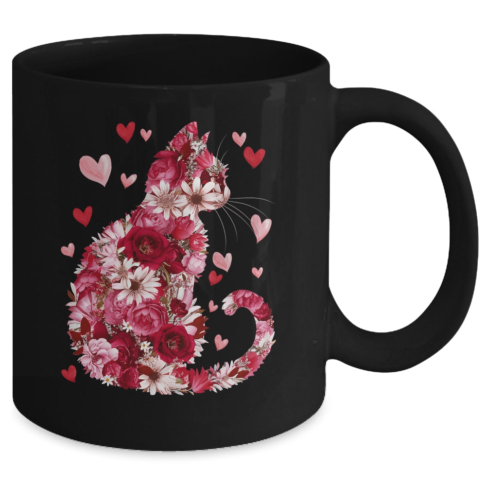 Happy Meowentine's Day Funny Girls Cat Valentines Day Women Mug | siriusteestore