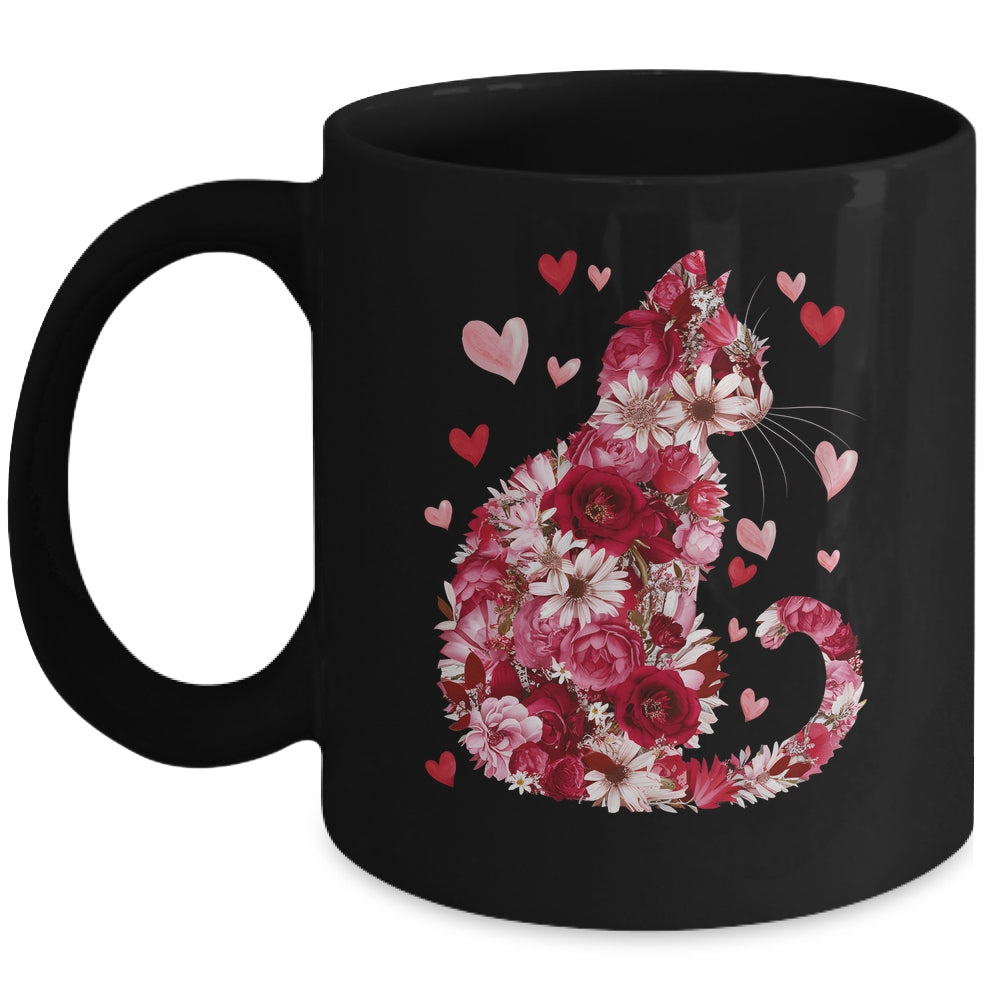 Happy Meowentine's Day Funny Girls Cat Valentines Day Women Mug | siriusteestore