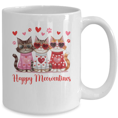 Happy Meowentine's Day Funny Girls Cat Valentines Women Mug | siriusteestore