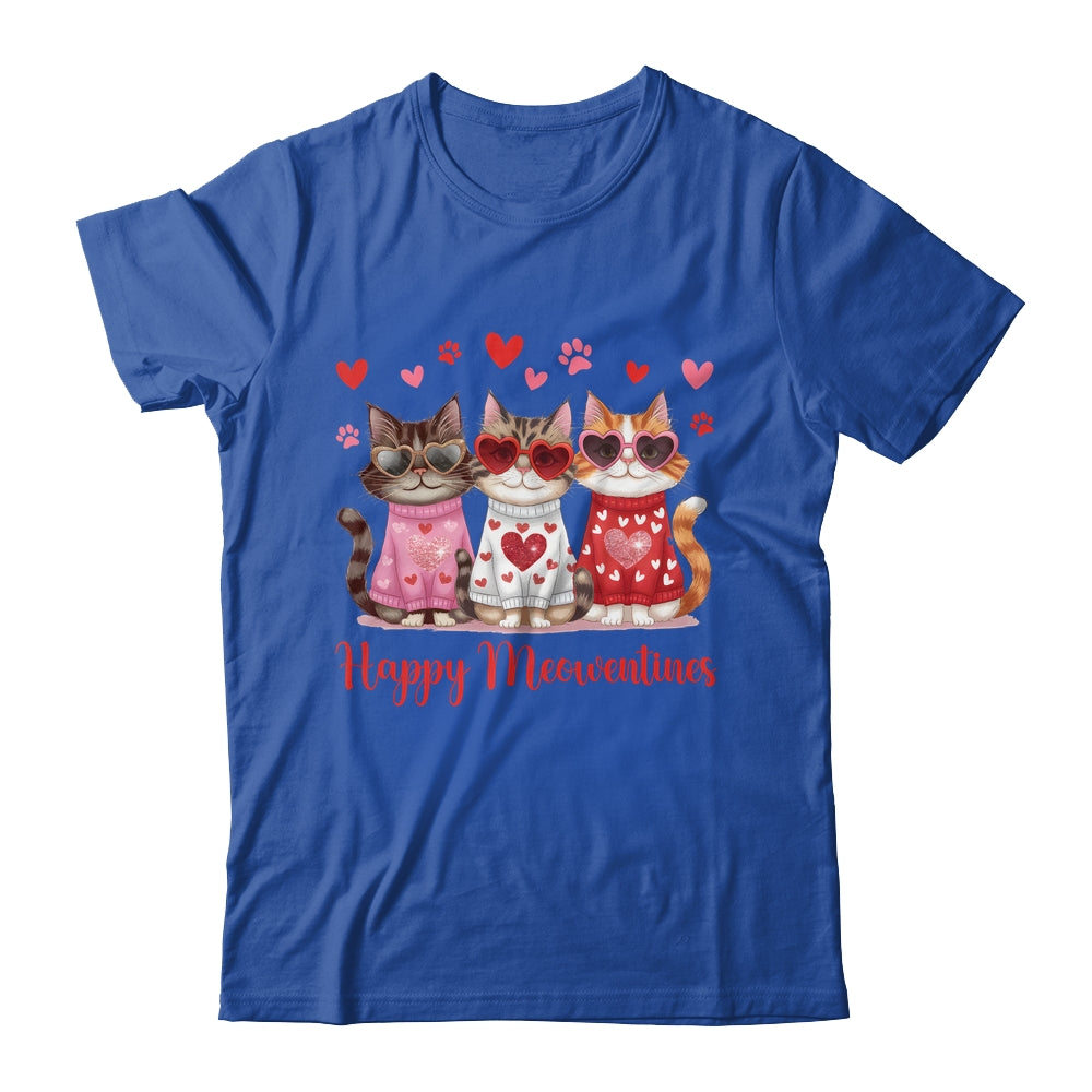 Happy Meowentine's Day Funny Girls Cat Valentines Women Shirt & Tank Top | siriusteestore