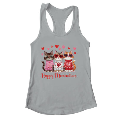 Happy Meowentine's Day Funny Girls Cat Valentines Women Shirt & Tank Top | siriusteestore