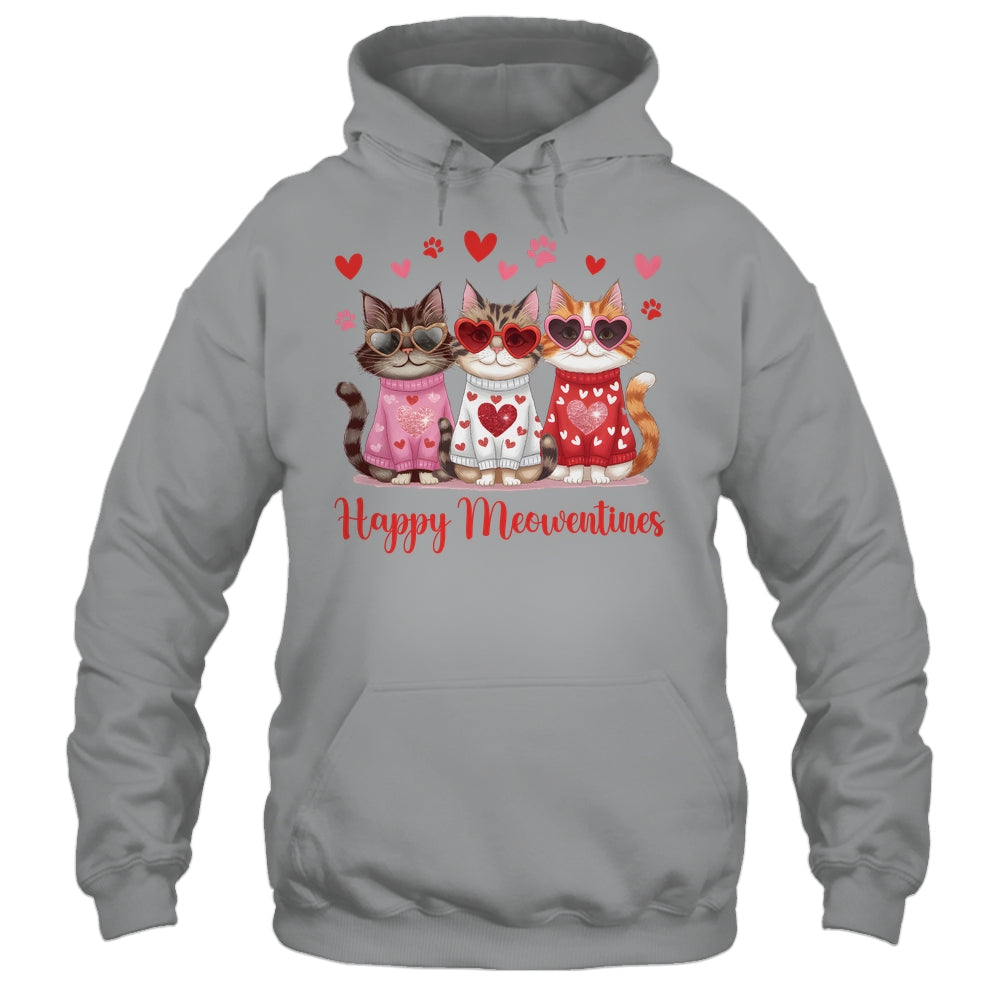 Happy Meowentine's Day Funny Girls Cat Valentines Women Shirt & Tank Top | siriusteestore