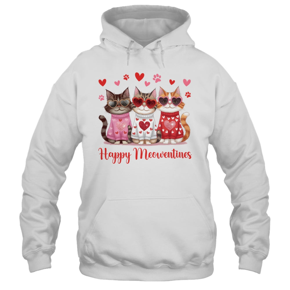 Happy Meowentine's Day Funny Girls Cat Valentines Women Shirt & Tank Top | siriusteestore