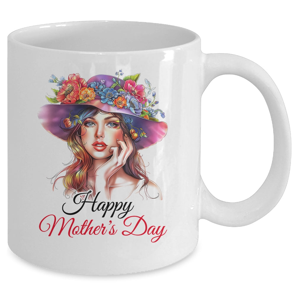 Happy Mother's Day Cute Floral Mom Mommy Grandma Womens Mug | siriusteestore