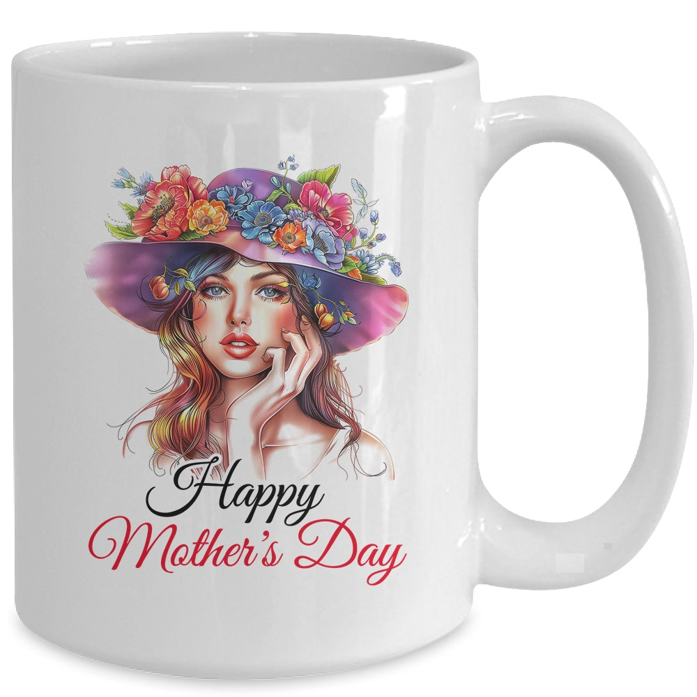 Happy Mother's Day Cute Floral Mom Mommy Grandma Womens Mug | siriusteestore