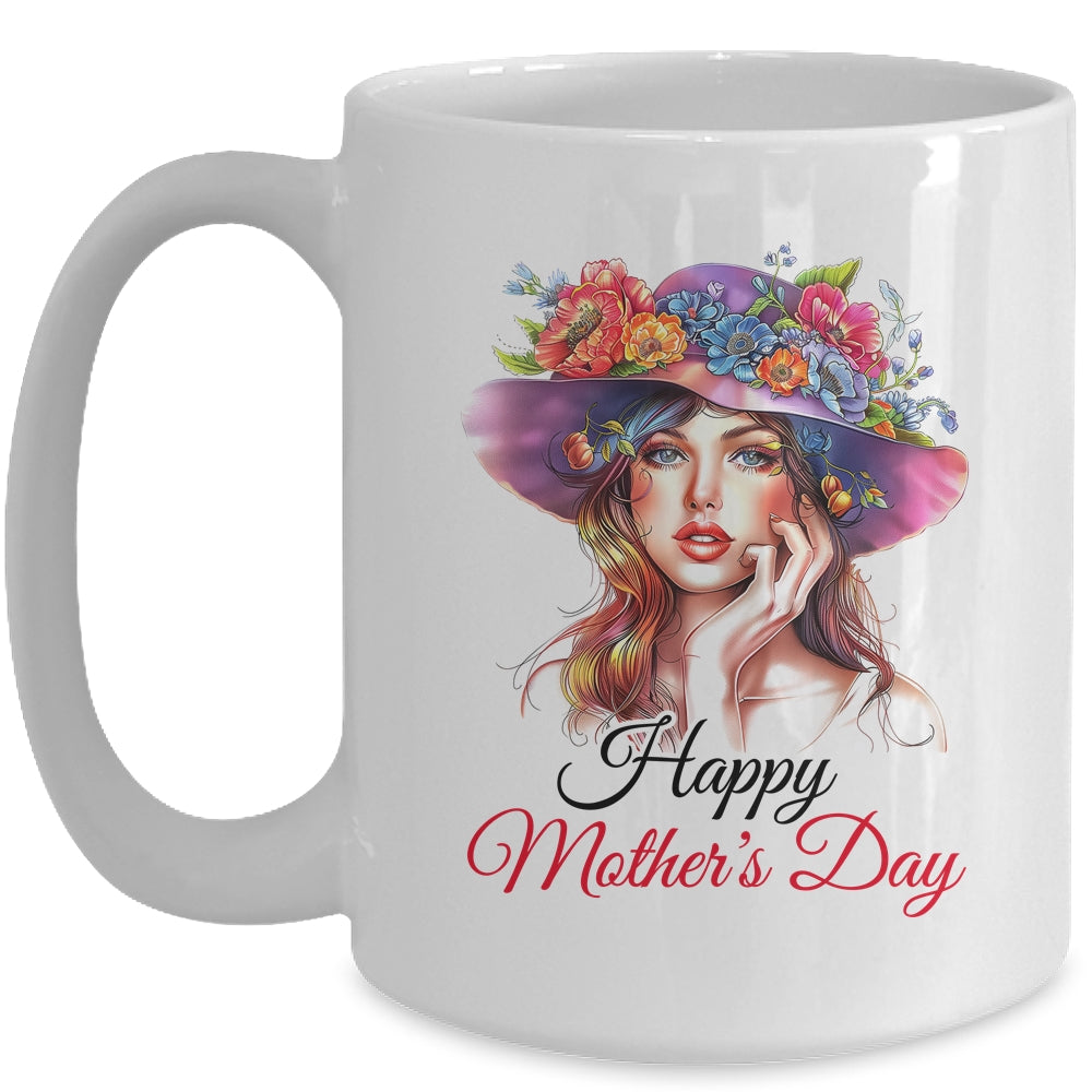 Happy Mother's Day Cute Floral Mom Mommy Grandma Womens Mug | siriusteestore