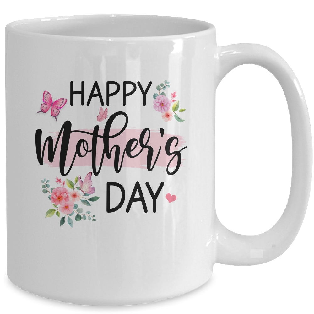 Happy Mother's Day Funny Cute Floral Flower For Mom Grandma Mug | siriusteestore