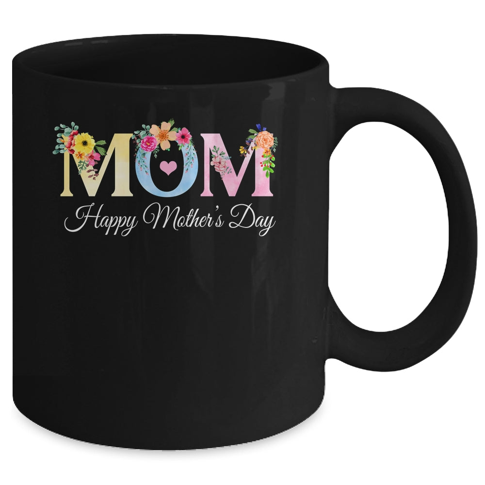 Happy Mother's Day With Floral Mom Design Women Mama Mug | siriusteestore