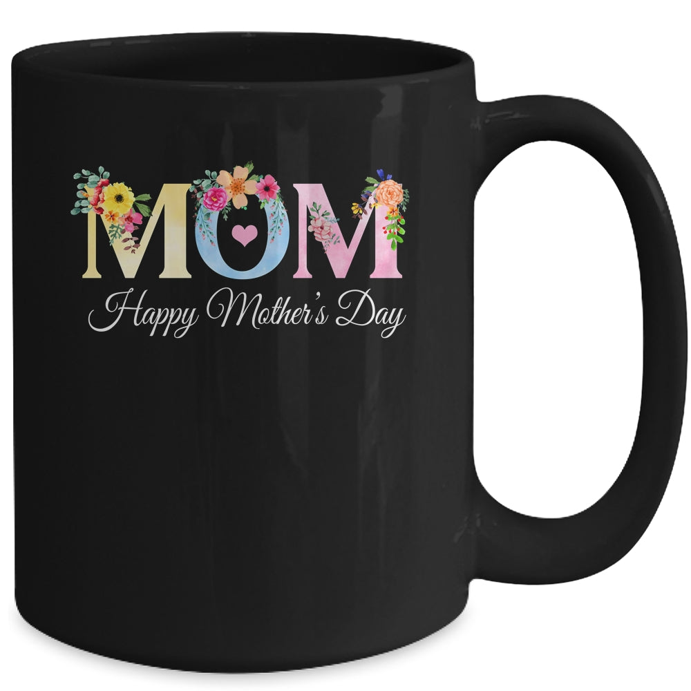 Happy Mother's Day With Floral Mom Design Women Mama Mug | siriusteestore