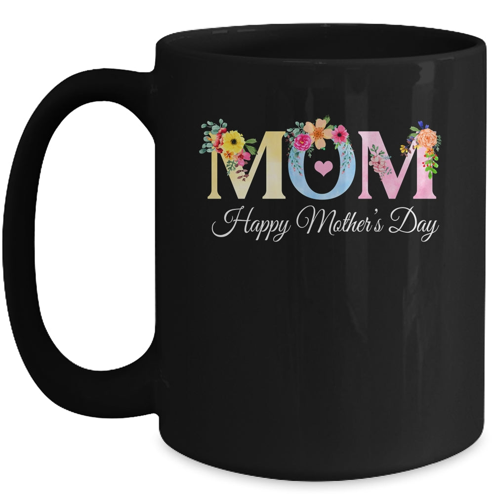 Happy Mother's Day With Floral Mom Design Women Mama Mug | siriusteestore