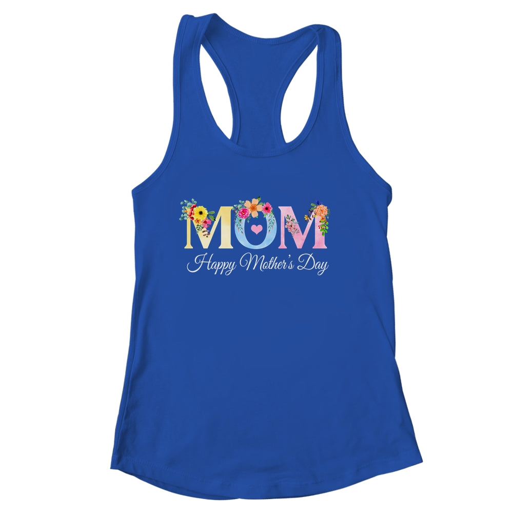 Happy Mother's Day With Floral Mom Design Women Mama Shirt & Tank Top | siriusteestore