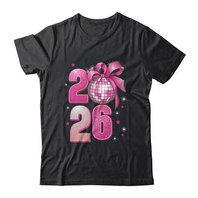 Happy New Year 2026 Disco Ball Pink Coquette Bow Family Shirt & Hoodie | siriusteestore