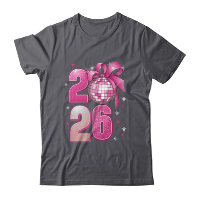 Happy New Year 2026 Disco Ball Pink Coquette Bow Family Shirt & Hoodie | siriusteestore