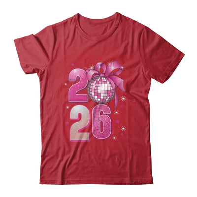 Happy New Year 2026 Disco Ball Pink Coquette Bow Family Shirt & Hoodie | siriusteestore