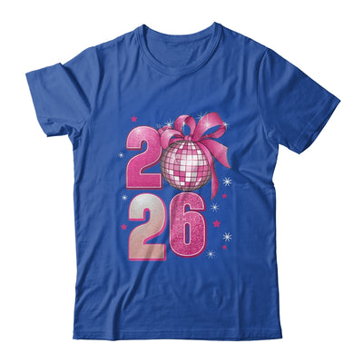 Happy New Year 2026 Disco Ball Pink Coquette Bow Family Shirt & Hoodie | siriusteestore