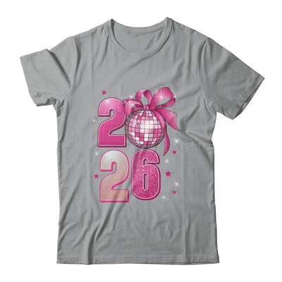 Happy New Year 2026 Disco Ball Pink Coquette Bow Family Shirt & Hoodie | siriusteestore