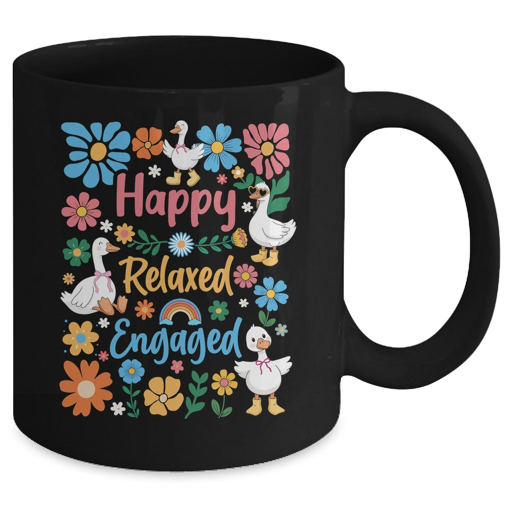 Happy Relaxed Engaged ABA Behavior Analyst Floral Goose Mug | siriusteestore