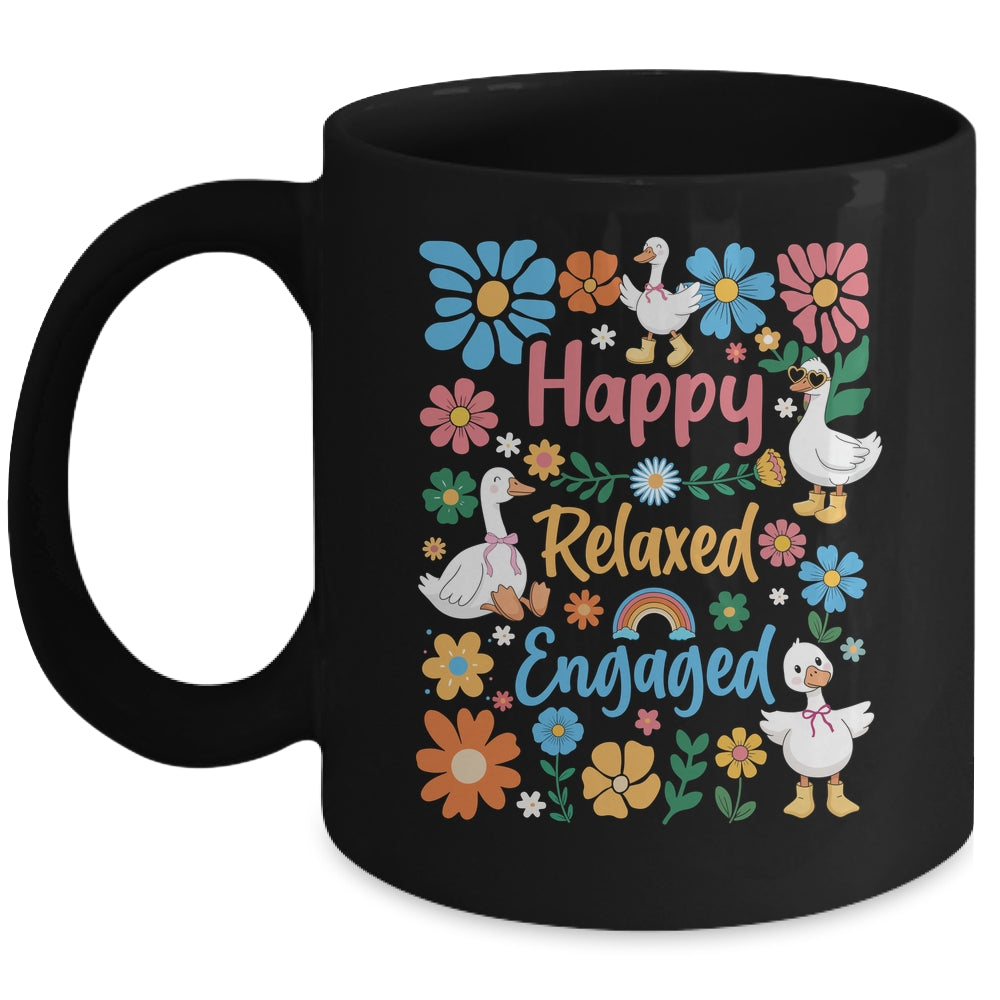 Happy Relaxed Engaged ABA Behavior Analyst Floral Goose Mug | siriusteestore